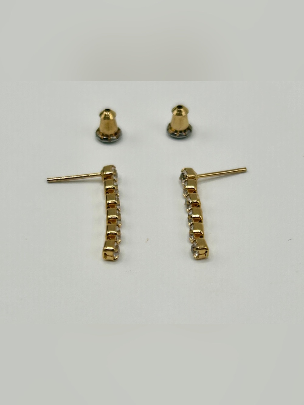 VTG Gold Drop Cubic Zirconia Diamond Earrings Dangle Style​ - Picture 4 of 13